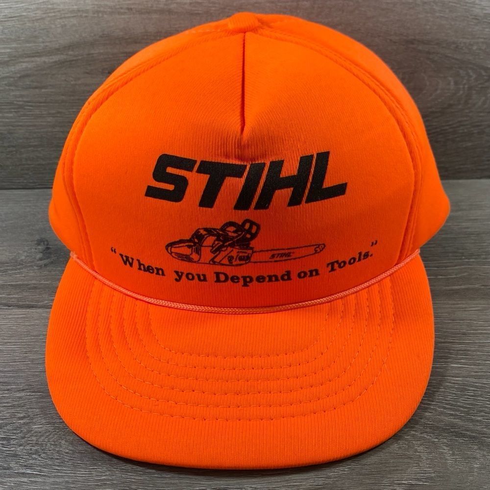Vintage Stihl Power Tools High Visibility Foam Trucker Snapback Hat